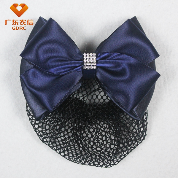 广东农商银行信用社无标记蓝色头花发夹带网兜酒店物业卖场连锁店