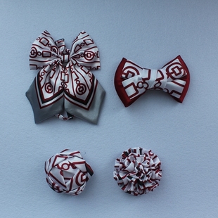 中国银行职业装胸花领花蝴蝶结女士头花发夹网兜发饰新款定做设计