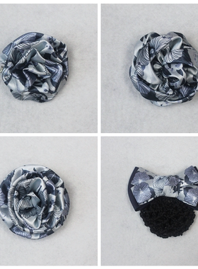 广西桂林银行银灰色胸花头花玫瑰花免打丝巾花设计无标记版国风