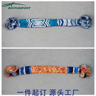 广州白云机场空姐领花丝巾免打双头花无标记版蓝色橙色厂家批发