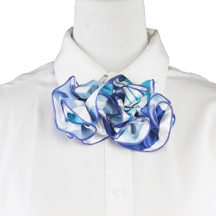 江苏南京河西有轨电车职业装无标记蓝色免打丝巾双头花领花TCSNOW
