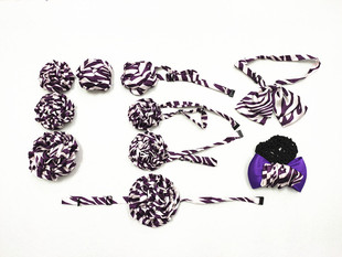 信用社胸花头花 农商银行领花头花发网兜斑马纹领花丝巾免打花