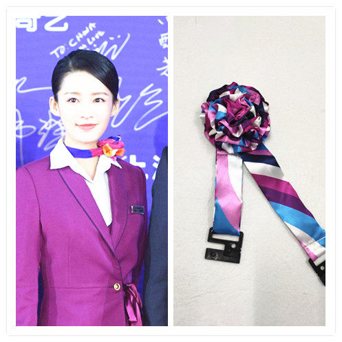 中国机长款丝巾免打花领花 空姐乘务员职业装无标记免打丝巾花