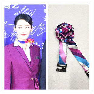 中国机长款丝巾免打花领花 空姐乘务员职业装无标记免打丝巾花