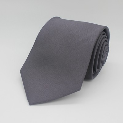 20210809·2灰色无标记领带银行酒店物业前台企业定做领带结发夹