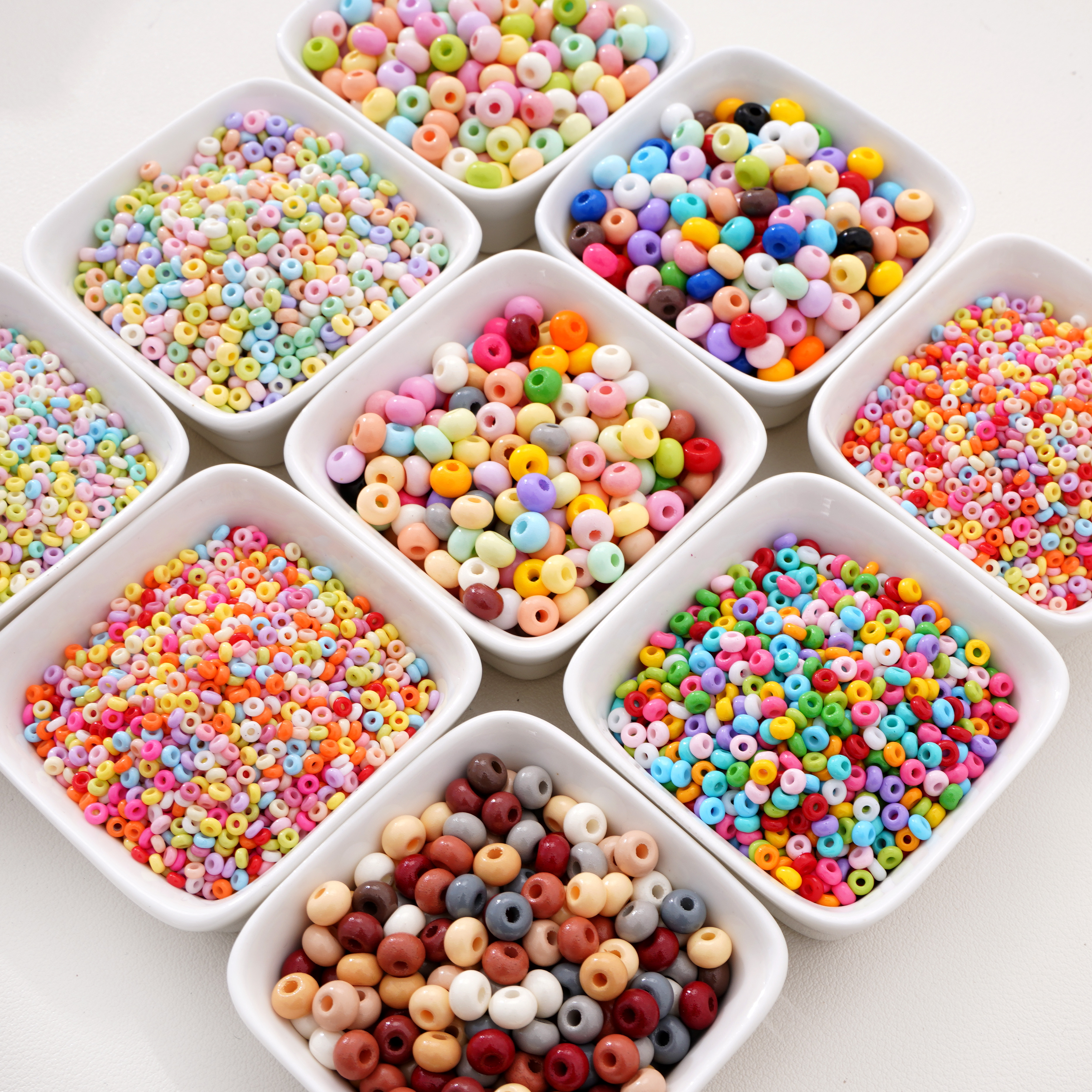 4mm彩色甜甜圈玻璃米珠DIY手机链