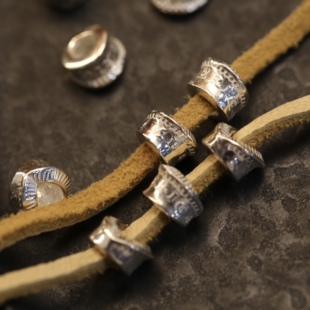 【溪迟】LarrySmith摩根币珠 实心银珠子925纯银DIY配件隔珠散