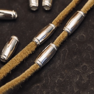 【溪迟】Larry Smith 管珠筒珠实心银珠925纯银 DIY项链配件