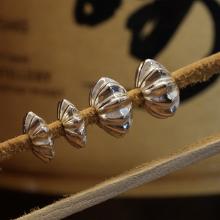 【溪迟】Larry Smith 飞碟珠 空心银珠925纯银 DIY项链配件