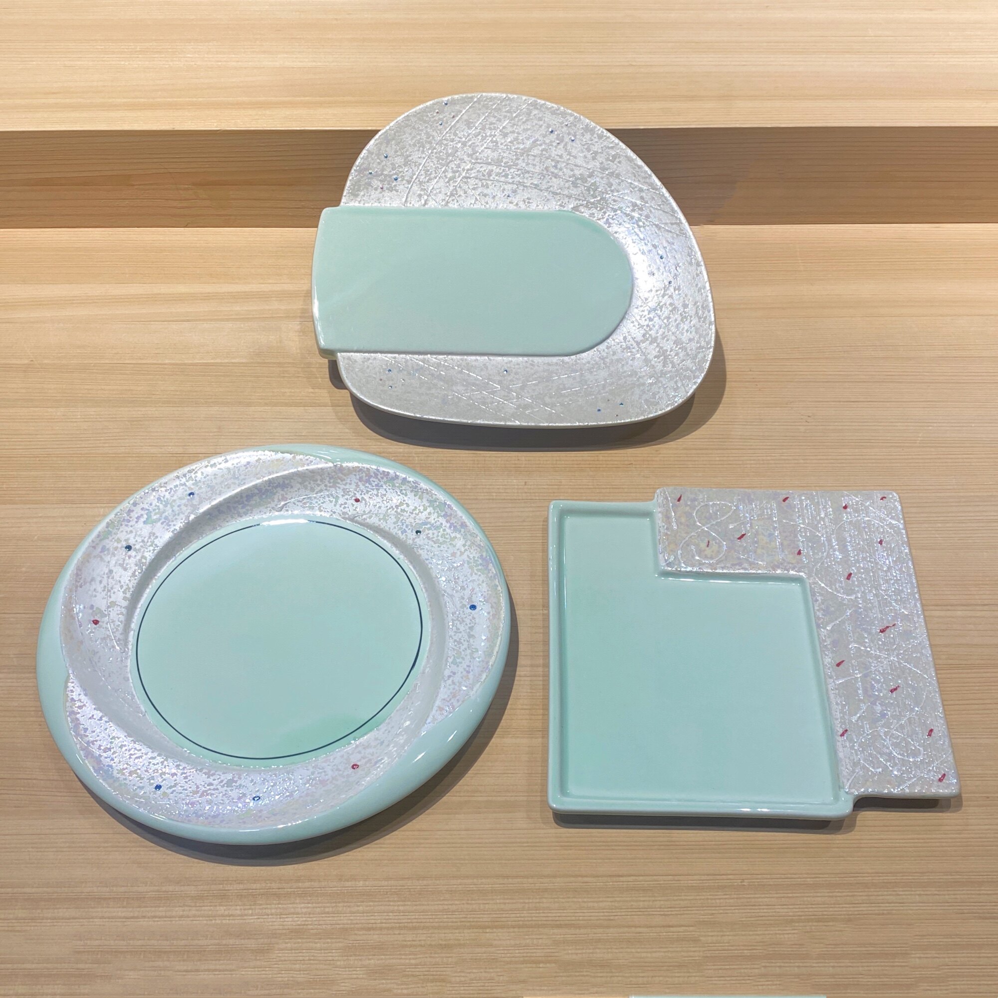 创意简约风异形双色拼接平盘寿司料理盘刺身拼盘水果蔬菜沙拉盘