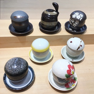 陶瓷圆形蛋盅3件套蒸蛋盅日式茶碗蒸宝宝蒸蛋碗盖碗蒸蛋羹碗