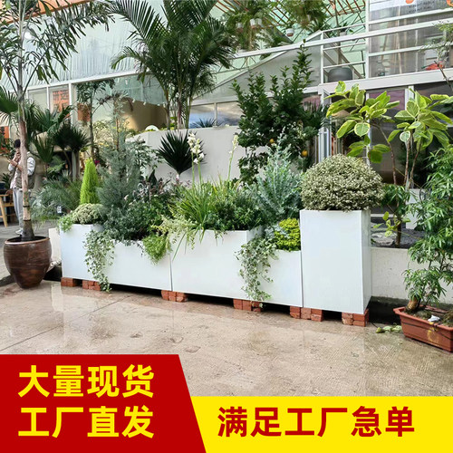 金属白色长条花箱成茵厂家直销