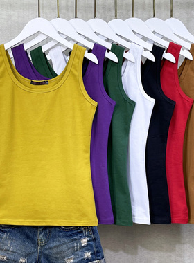 纯棉小吊带背心女内搭修身百搭外穿美背性感U领纯色打底衫上衣夏