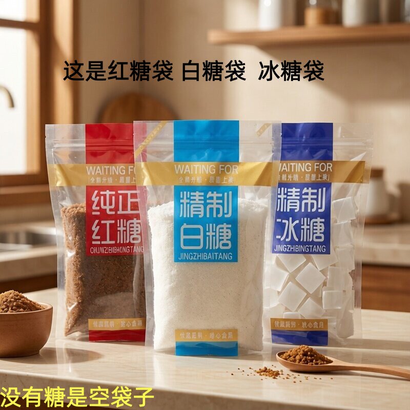 白糖包装袋自封口加厚500克图片