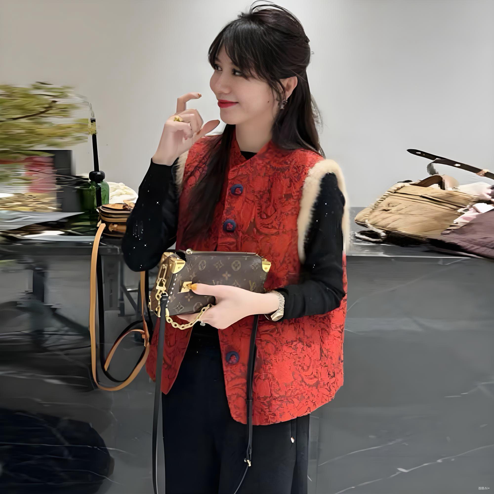 今年流行秋冬洋气新中式国风本命年红色盘扣棉马甲女保暖背心上衣