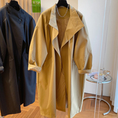 欧货轻奢高级感气质立领秋冬氛围感穿搭宽松休闲长款 风衣外套女潮