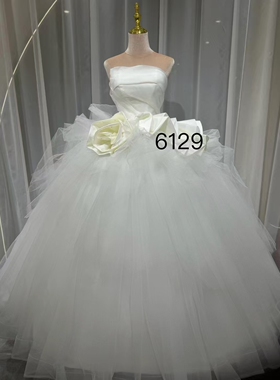 AGMC正品出口法国同款气质婚纱新娘均码齐地拖尾拍照礼服