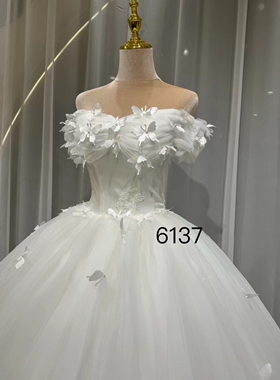 AGMC正品出口法国同款气质婚纱新娘小个子齐地拖尾拍照礼服