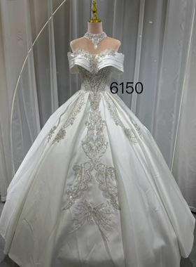 AGMC正品出口法国同款气质婚纱新娘小个子齐地拖尾拍照礼服