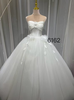 AGMC正品出口法国同款气质婚纱新娘均码齐地拖尾拍照礼服