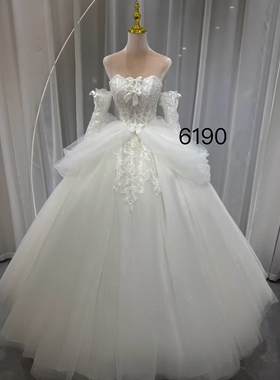 AGMC正品出口比利时同款气质婚纱新娘均码齐地拖尾拍照礼服