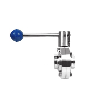 304焊接蝶阀华梁中国大陆卫生级对焊焊接蝶阀医药设备304 φ19