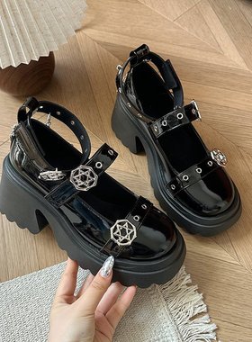 Demonia PUNK原创设计朋克风厚底洋气洛丽塔鞋嘻哈少女小皮鞋