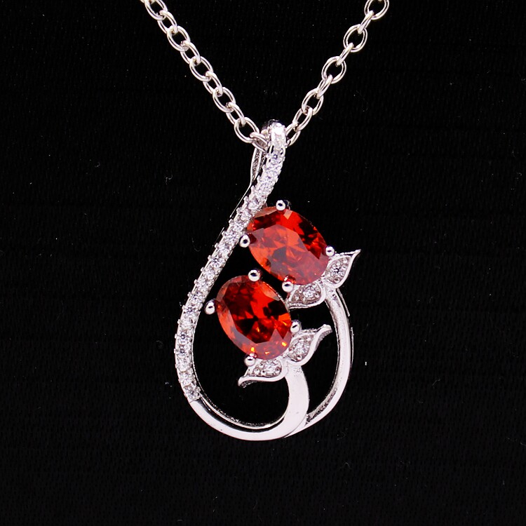S925纯银吊坠空托时尚女款群镶DIY南红松石玉石翡翠水晶镶嵌托5*7