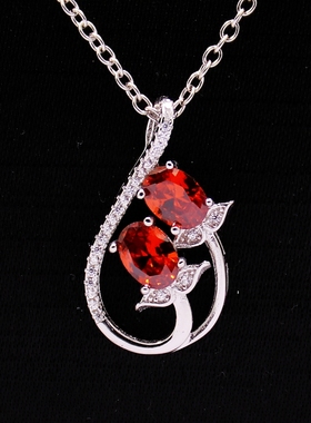 纯银吊坠空托群镶DIY玉石翡翠