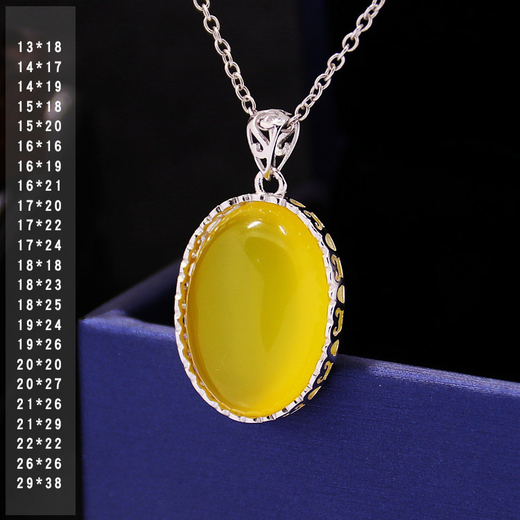 diys925纯银吊坠3*18空托