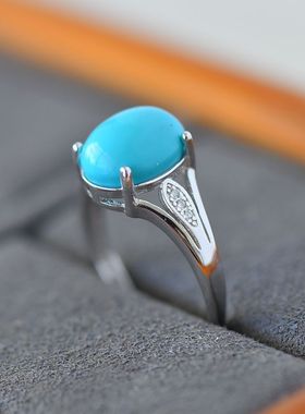 女款S925纯银玉石镶嵌托戒指空托