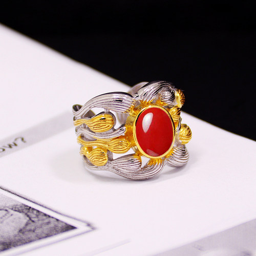 diy设计款蜜蜡玉石琥珀戒指空托