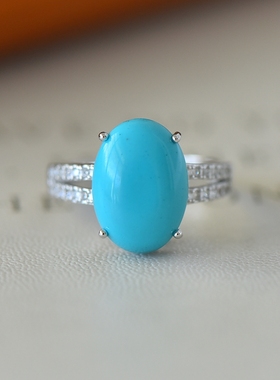 女款S925纯银玉石镶嵌托戒指空托