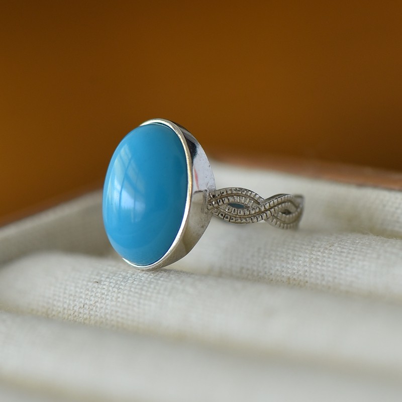 男女款S925纯银玉石镶嵌戒指空托