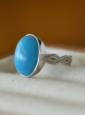 男女款S925纯银玉石镶嵌戒指空托