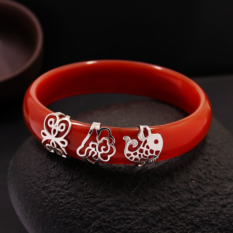 diy遮瑕修复固定蜜蜡花纹扣手镯