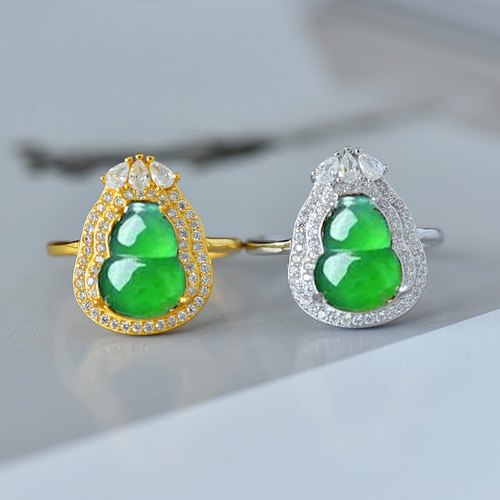 S925纯银戒指空托葫芦戒面镶嵌托