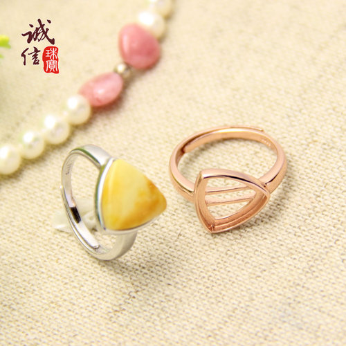 珠宝纯银戒指时尚简约三角形