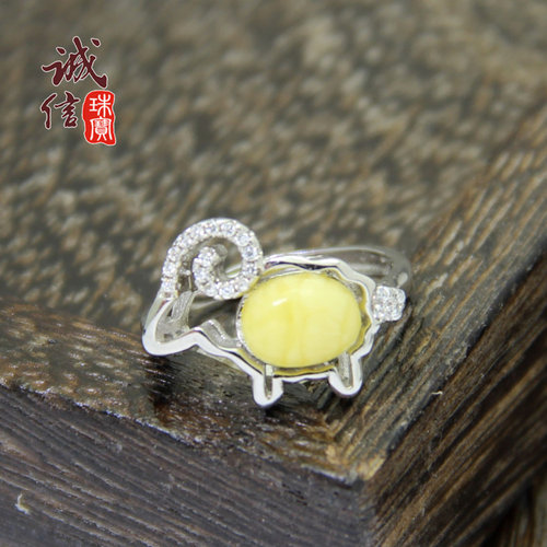 爆款925纯银戒指托diy三阳开泰