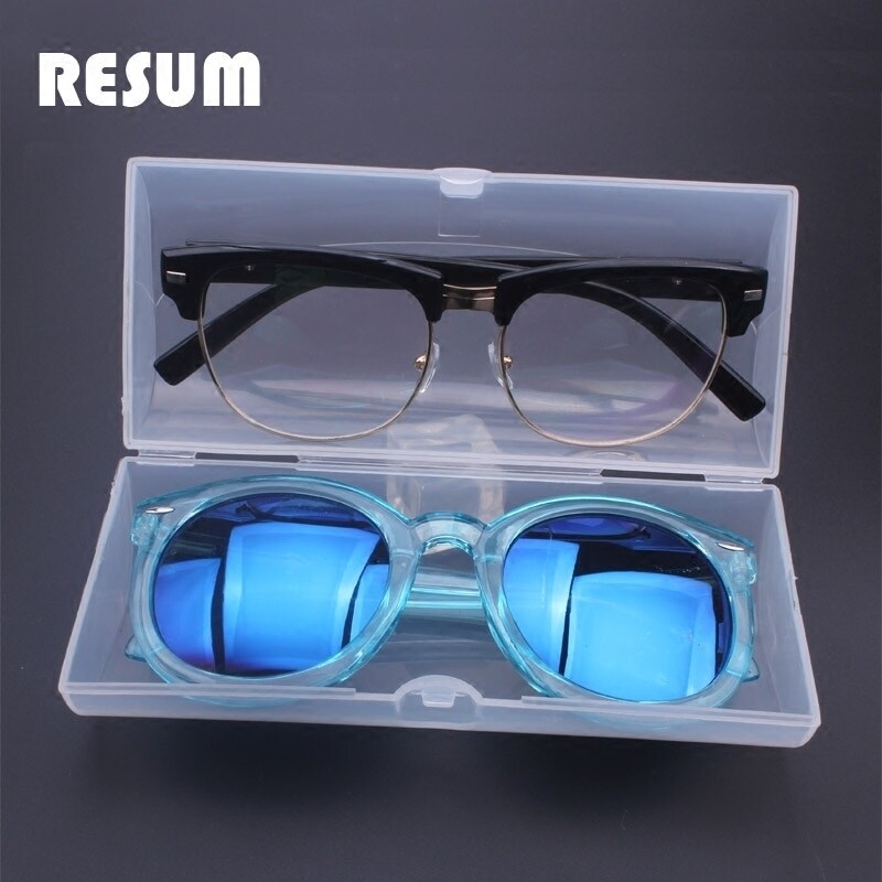 RESUM大码透明抗压中高考试无金属便携近视太阳眼墨镜铅笔盒包邮