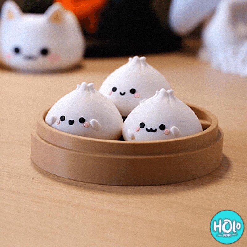 可爱卡通小笼包子桌面模型摆件厨房餐厅创意家居饰品礼品仿真道具