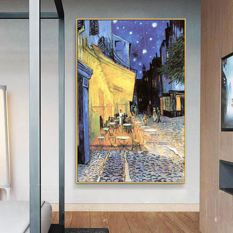 梵高咖啡馆玄关走廊配电箱无框画