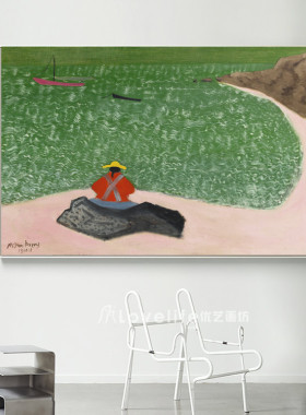 Milton Avery 垂钓 北欧现代简约餐厅走廊小众装饰画轻奢办公室画