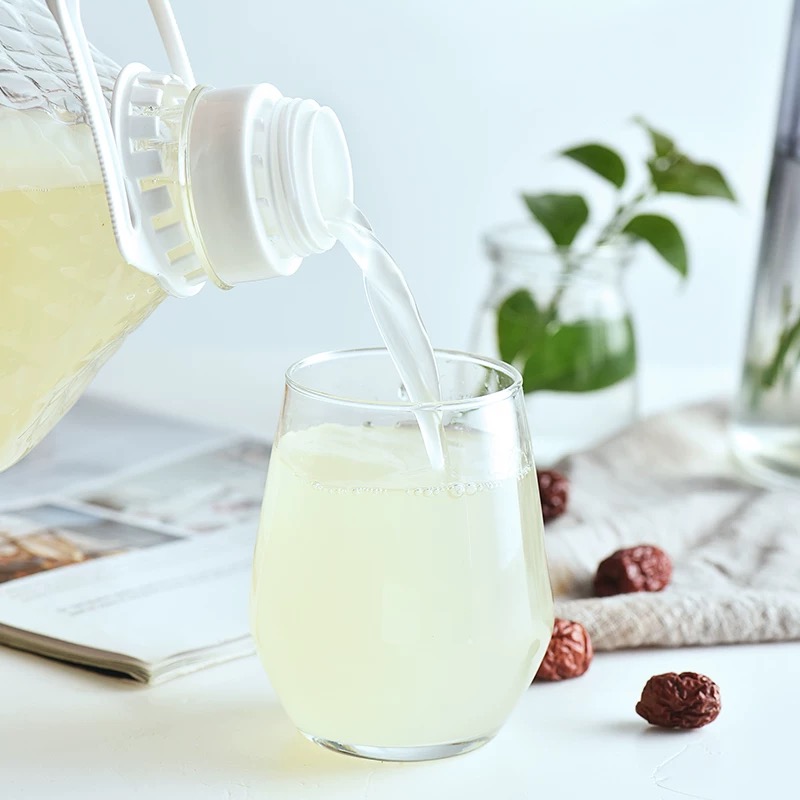 滋补养生饮品柠檬水透明玻璃杯装