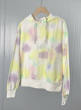 c & a秋冬女生加薄绒连帽卫衣宽松甜美绒衫T恤