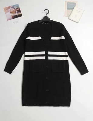 孤品清 森家开衫针织衫中长款黑色显瘦外套