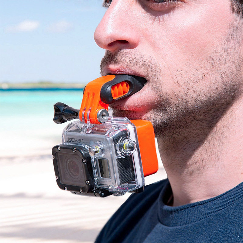GOPRO 8/7/6/5/4相机配件 口咬支架咬嘴牙套连接器 冲浪拍摄神器