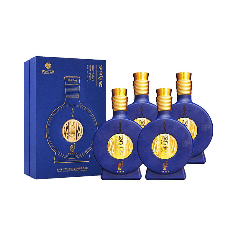 习酒窖藏1988金爵版53度酱香型白酒500ml*4瓶