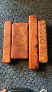 缅甸花梨（大果紫檀）盘玩手把件 精品水波、麦穗、留疤花纹