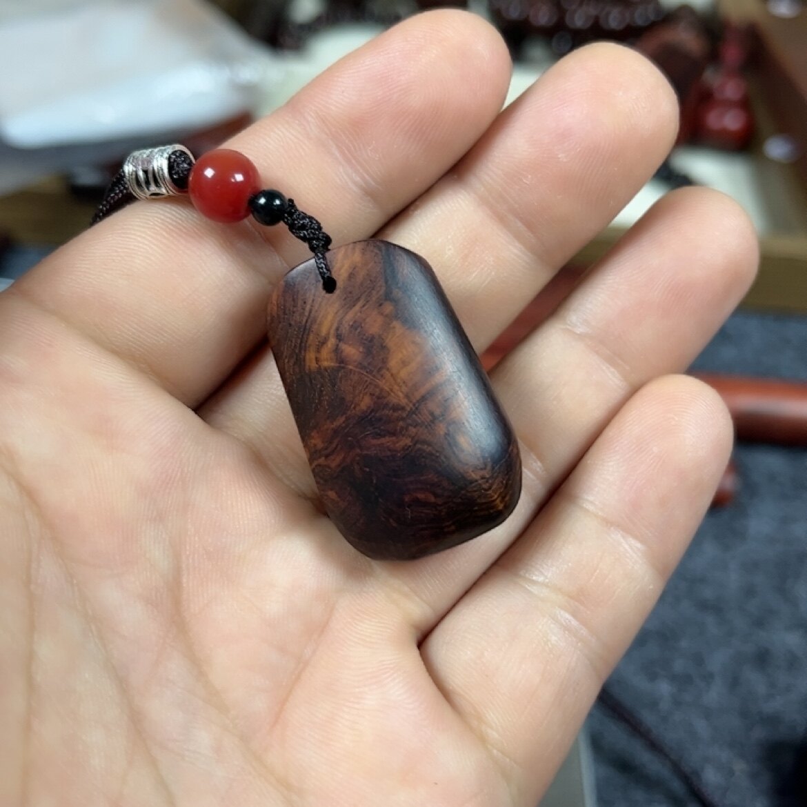 海南黄花梨老料(降香黄檀)精品手把件/平安无事牌